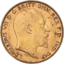 Coin, Great Britain, Edward VII, 1/2 Sovereign, 1908, London, AU(55-58), Gold