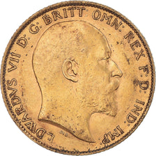 Monnaie, Grande-Bretagne, Edward VII, 1/2 Sovereign, 1908, Londres, SUP, Or