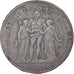 Moeda, França, Hercule, 5 Francs, 1875, Paris, Contemporary forgery in tin