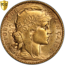 Monnaie, France, Marianne, 20 Francs, 1902, Paris, PCGS, MS61, SUP+, Or, KM:847