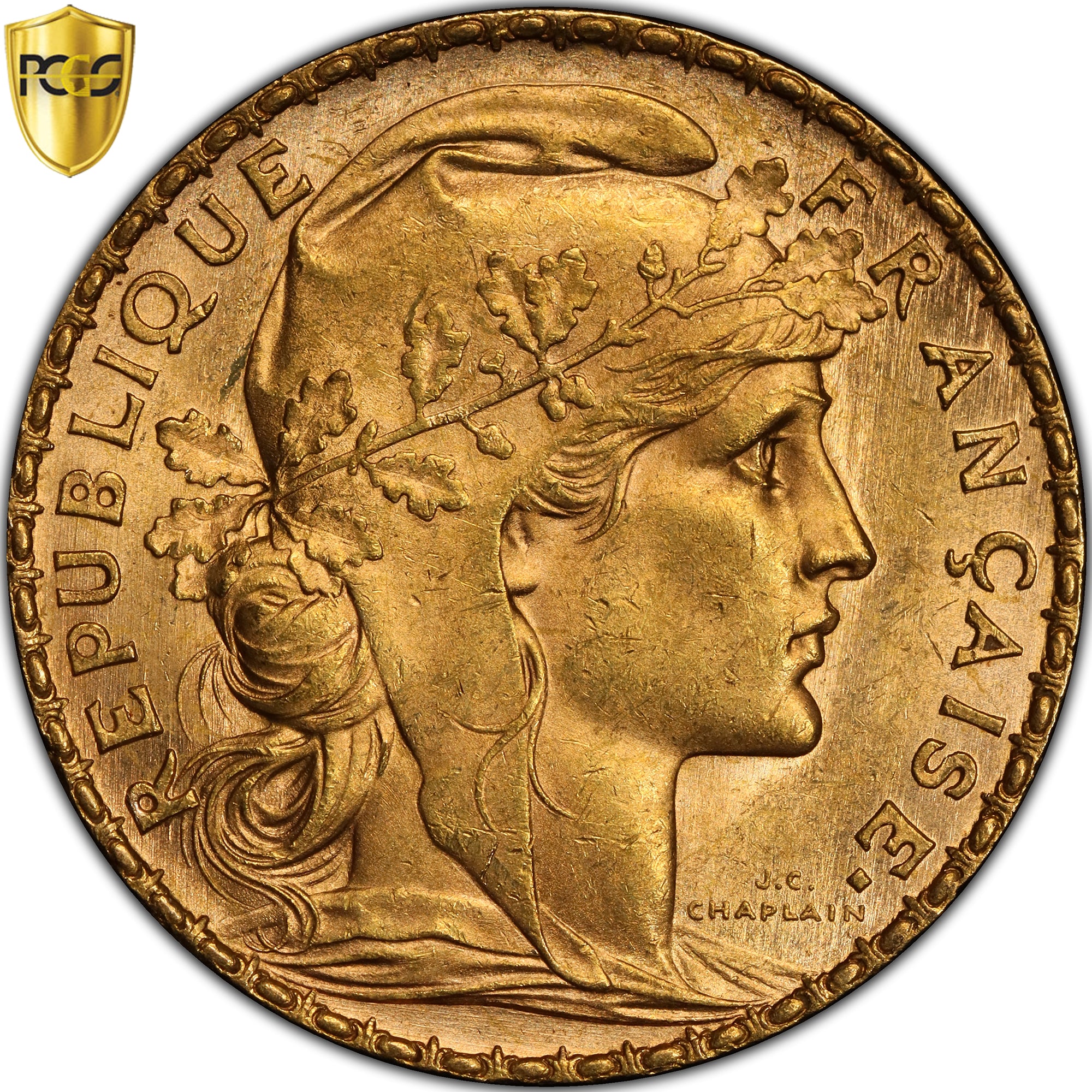 Monnaie, France, Marianne, 20 Francs, 1903, Paris, Coq, PCGS, MS63, SPL, Or
