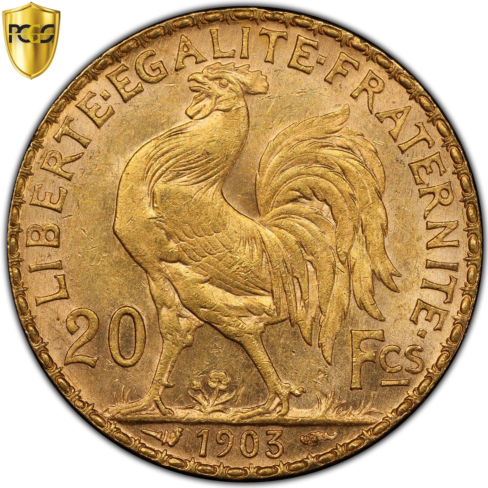 Monnaie, France, Marianne, 20 Francs, 1903, Paris, Coq, PCGS, MS63, SPL, Or