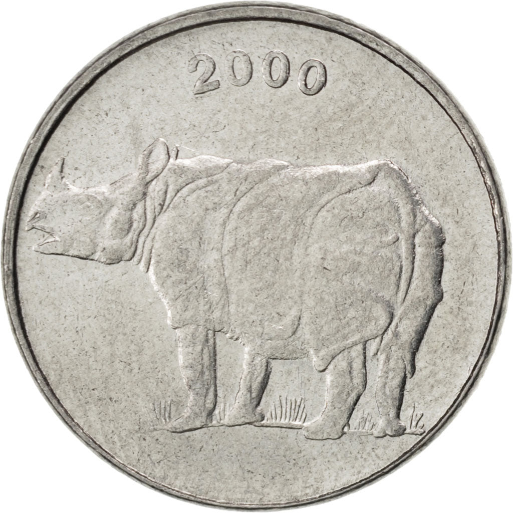 Coin, INDIA-REPUBLIC, 25 Paise, 2000, MS(63), Stainless Steel, KM:54