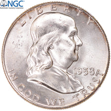 Monnaie, États-Unis, Franklin Half Dollar, Half Dollar, 1958, Philadelphie