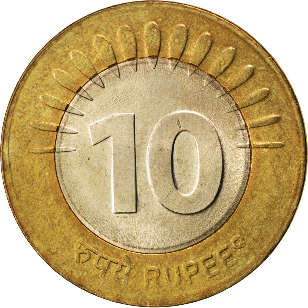 Moneta, REPUBBLICA DELL’INDIA, 10 Rupees, 2008, SPL, Bi-metallico, KM:363