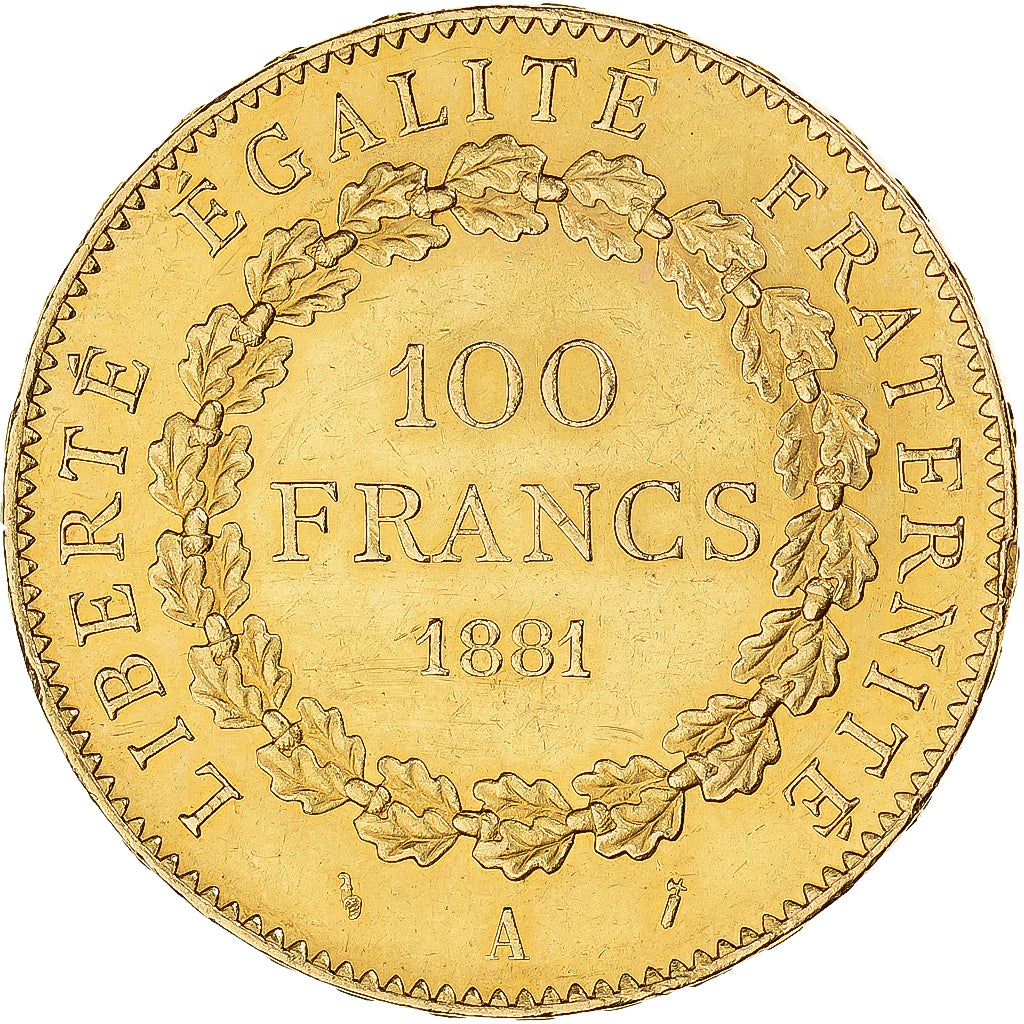 Coin, France, Génie, 100 Francs, 1881, Paris, AU(55-58), Gold, KM:832, Le