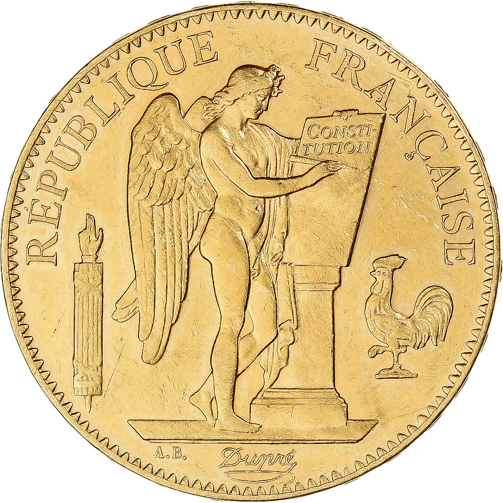 Coin, France, Génie, 100 Francs, 1902, Paris, AU(50-53), Gold, KM:832, Le