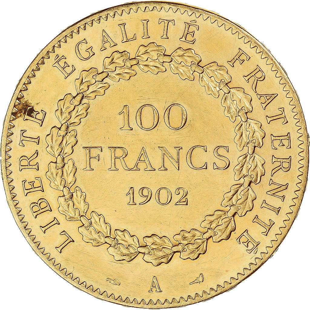 Coin, France, Génie, 100 Francs, 1902, Paris, AU(50-53), Gold, KM:832, Le