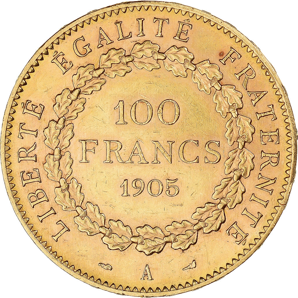 Moneda, Francia, Génie, 100 Francs, 1905, Paris, MBC+, Oro, KM:832, Le