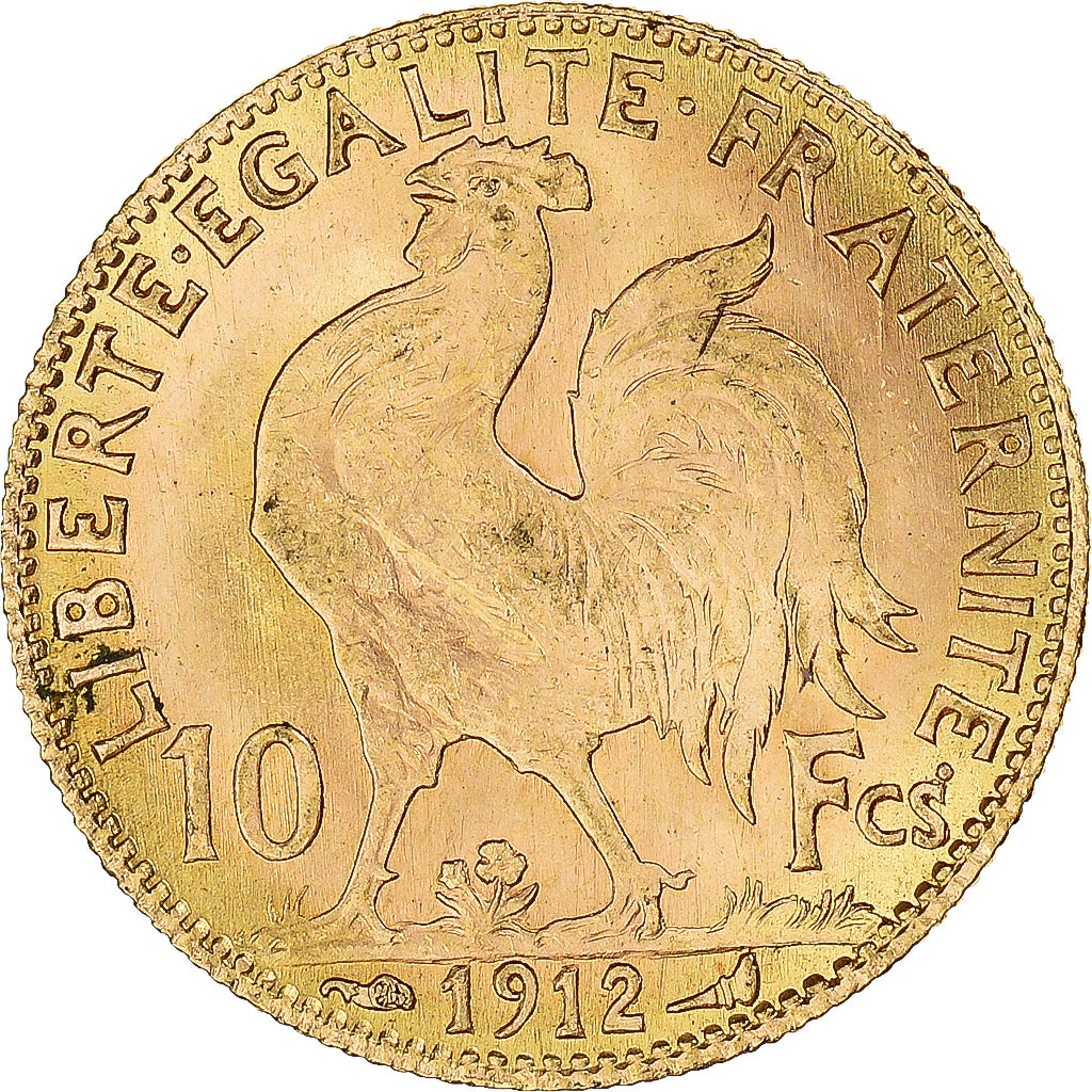 Monnaie, France, Marianne, 10 Francs, 1912, Paris, Coq, TTB+, Or, Gadoury:1017