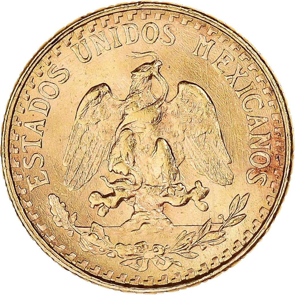 Coin, Mexico, 2 Pesos, 1945, Mexico City, MS(65-70), Gold, KM:461