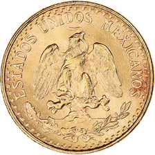 Coin, Mexico, 2 Pesos, 1945, Mexico City, MS(65-70), Gold, KM:461