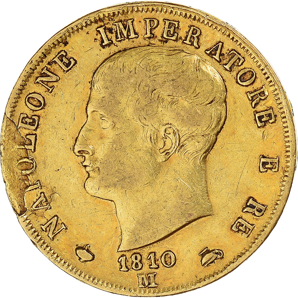 Münze, Italien Staaten, KINGDOM OF NAPOLEON, Napoleon I, 40 Lire, 1810, Milan
