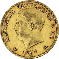 Moneta, STATI ITALIANI, KINGDOM OF NAPOLEON, Napoleon I, 20 Lire, 1809, Milan