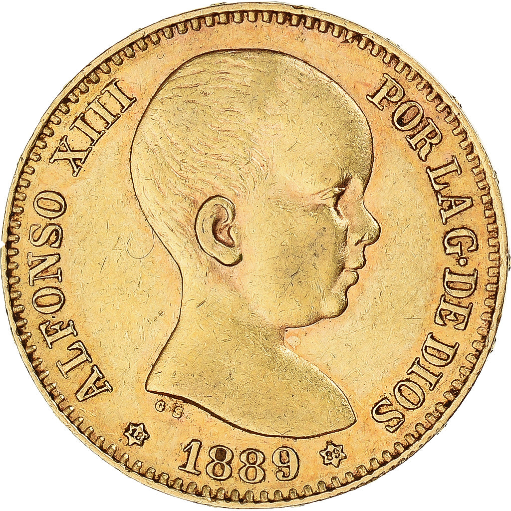 Moneda, España, Alfonso XIII, 20 Pesetas, 1889, Madrid, EBC, Oro, KM:693