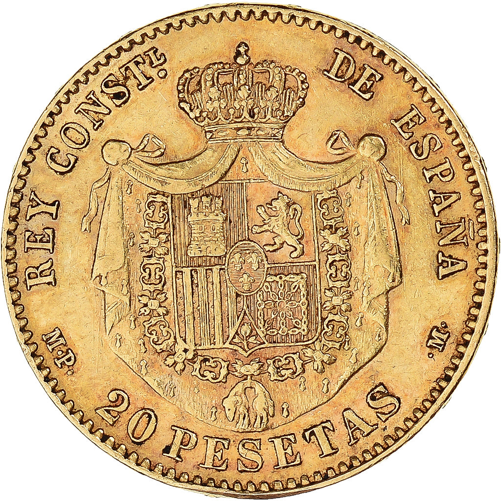Moneda, España, Alfonso XIII, 20 Pesetas, 1889, Madrid, EBC, Oro, KM:693