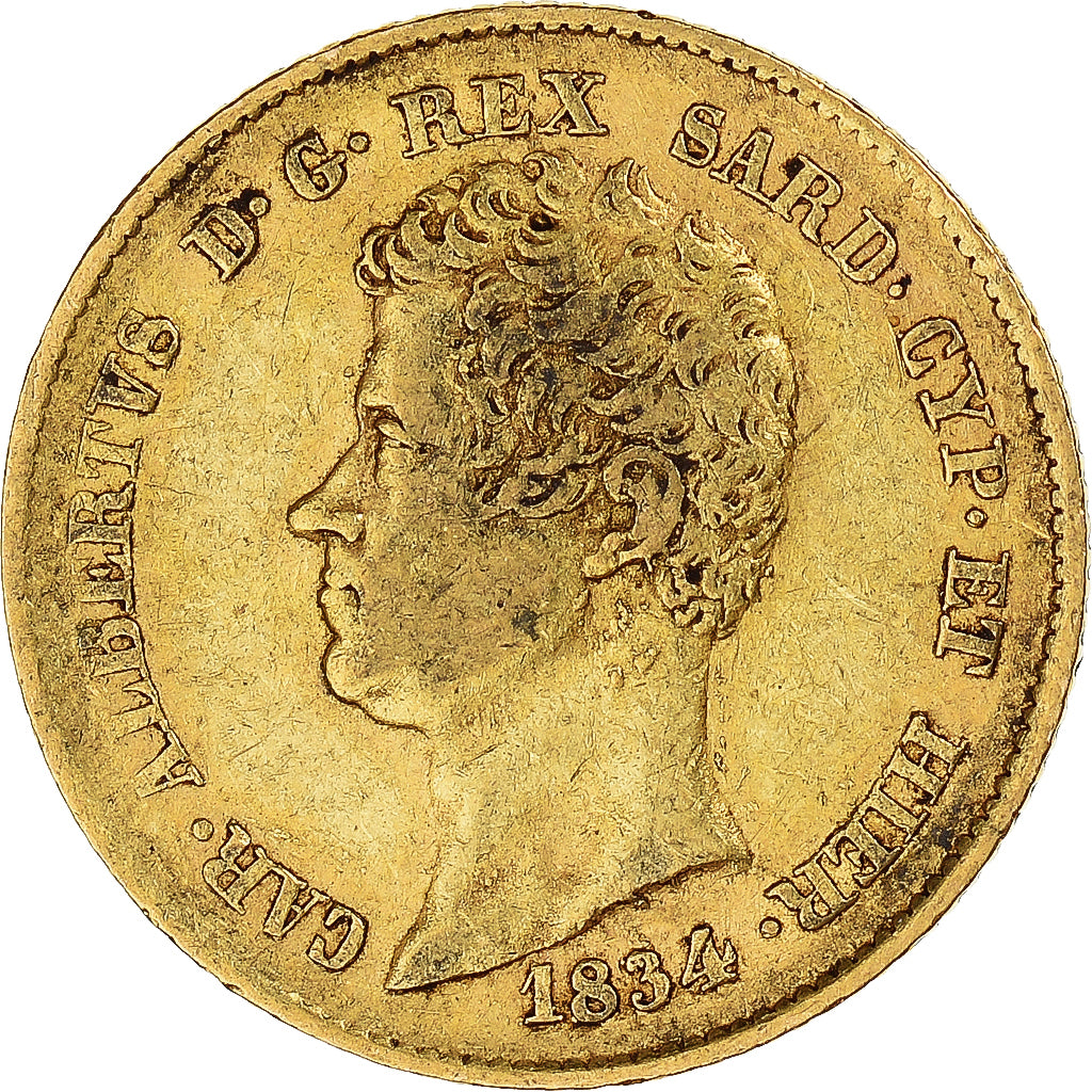 Munten, Italiaanse staten, SARDINIA, Carlo Alberto, 20 Lire, 1834, Torino, FR+
