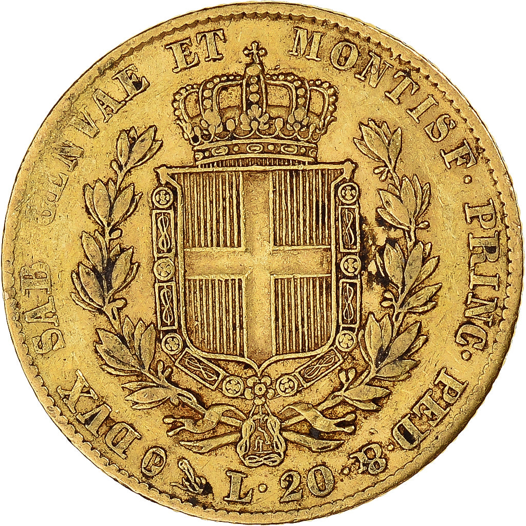 Munten, Italiaanse staten, SARDINIA, Carlo Alberto, 20 Lire, 1834, Torino, FR+