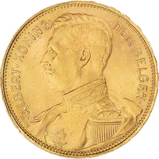 Moneta, Belgia, Albert I, 20 Francs, 20 Frank, 1914, MS(60-62), Złoto, KM:79