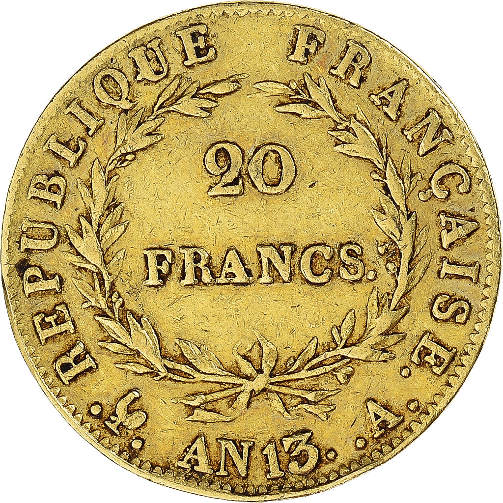 Münze, Frankreich, Napoleon I, 20 Francs, AN 13, Paris, SS, Gold, KM:663.1, Le