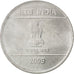 Moneta, INDIE-REPUBLIKA, 2 Rupees, 2009, MS(63), Stal nierdzewna, KM:327