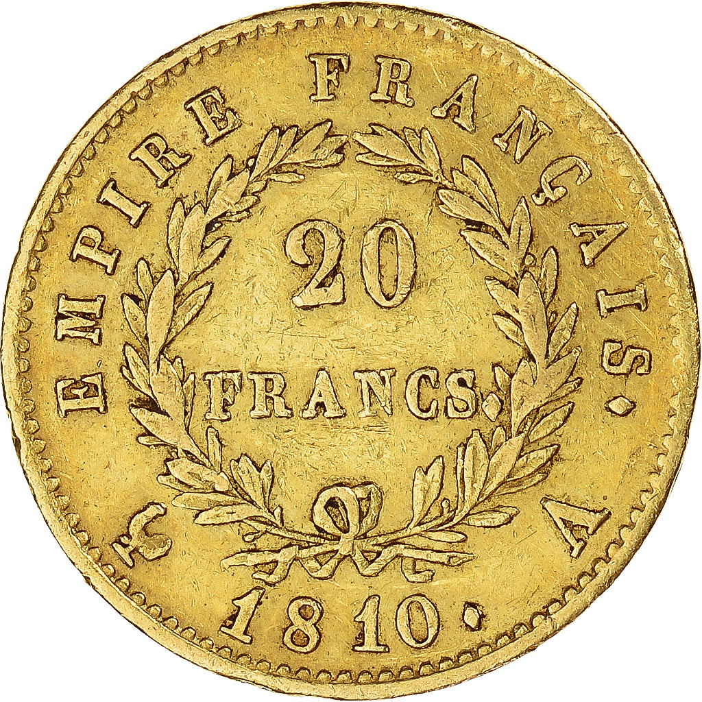 Coin, France, Napoleon I, 20 Francs, 1810, Paris, EF(40-45), Gold, KM:695.1