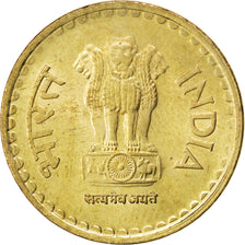 Coin, INDIA-REPUBLIC, 5 Rupees, 2009, MS(63), Nickel-brass, KM:373