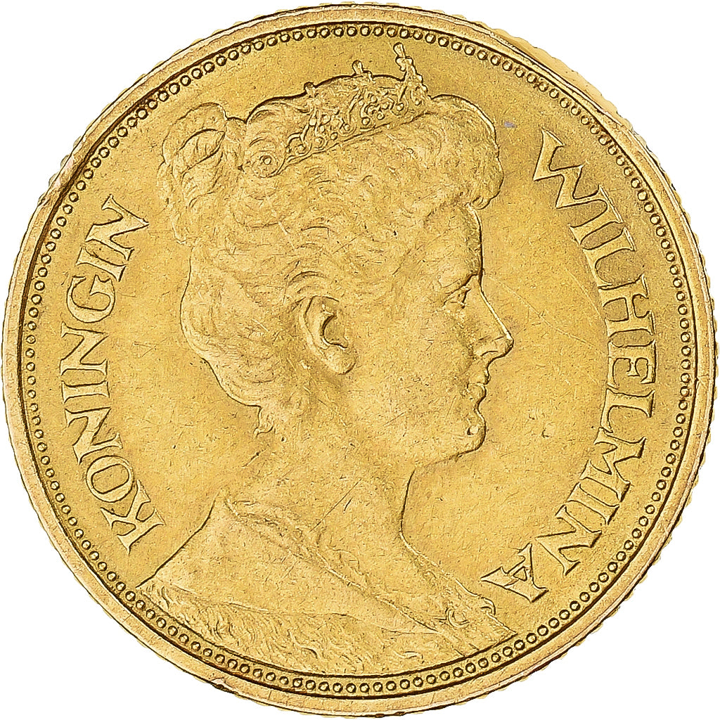 Monnaie, Pays-Bas, Wilhelmina I, 5 Gulden, 1912, Utrecht, TTB+, Or, KM:151