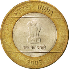 Coin, INDIA-REPUBLIC, 10 Rupees, 2009, MS(63), Bi-Metallic, KM:363