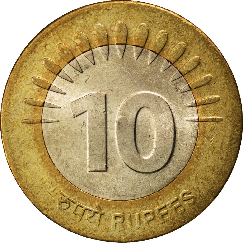 Coin, INDIA-REPUBLIC, 10 Rupees, 2009, MS(63), Bi-Metallic, KM:363