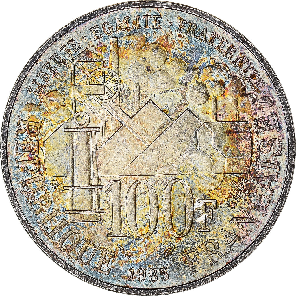 Munten, Frankrijk, Germinal, 100 Francs, 1985, Paris, PR, Zilver, KM:957