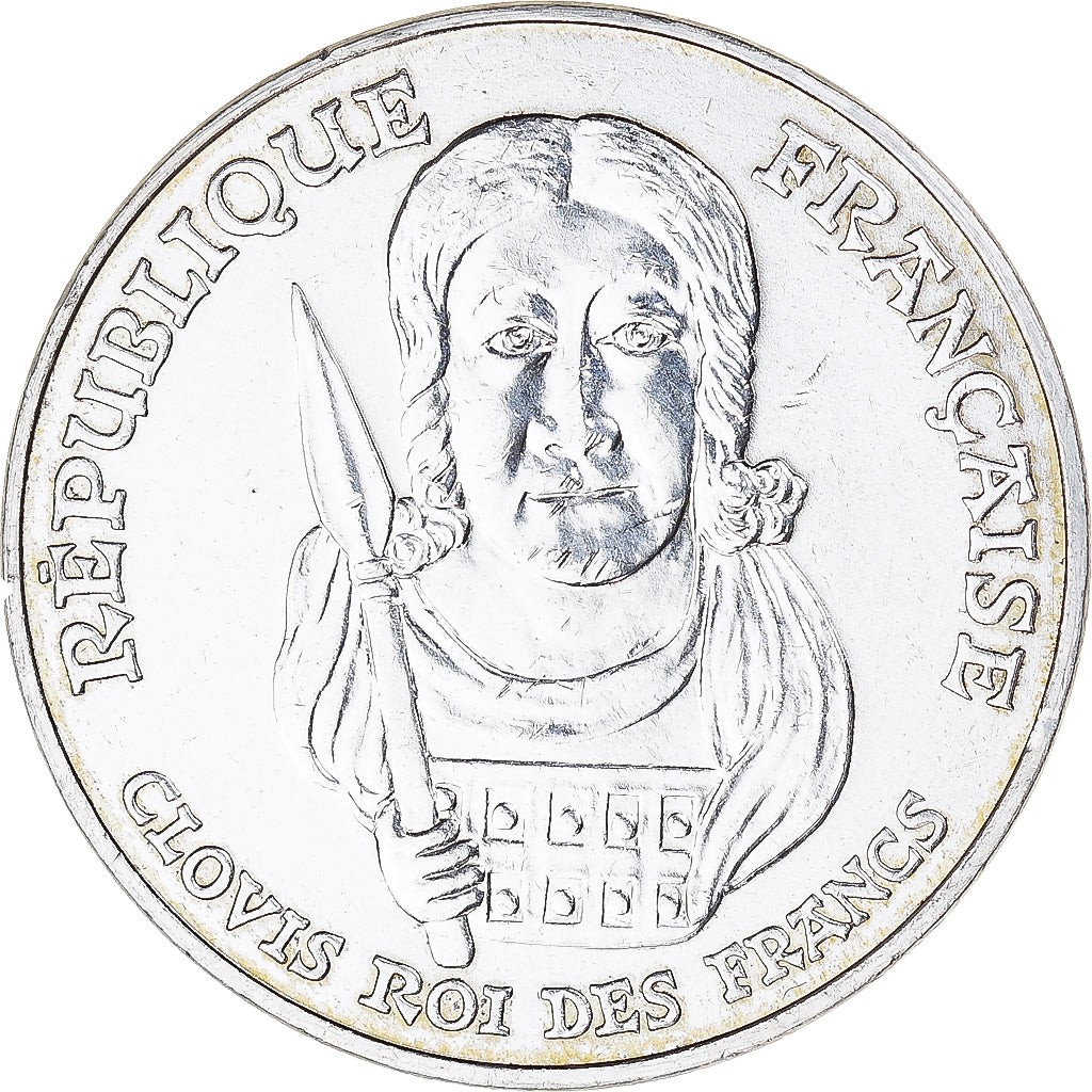 Coin, France, Clovis, 100 Francs, 1996, Paris, AU(55-58), Silver, KM:1180