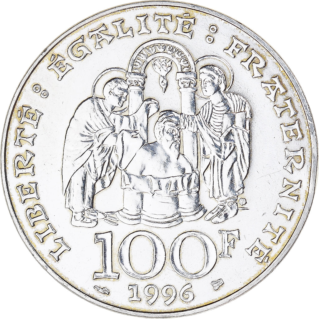 Coin, France, Clovis, 100 Francs, 1996, Paris, AU(55-58), Silver, KM:1180