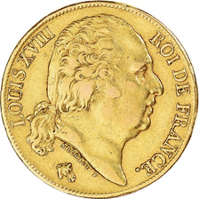 Munten, Frankrijk, Louis XVIII, 20 Francs, 1824, Paris, ZF+, Goud, KM:712.1