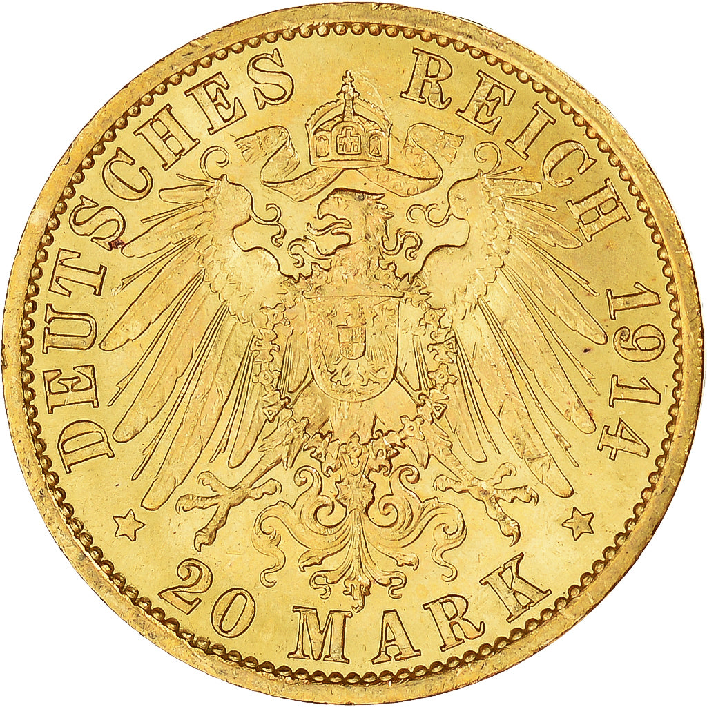 Monnaie, Etats allemands, PRUSSIA, Wilhelm II, 20 Mark, 1914, Berlin, SPL, Or