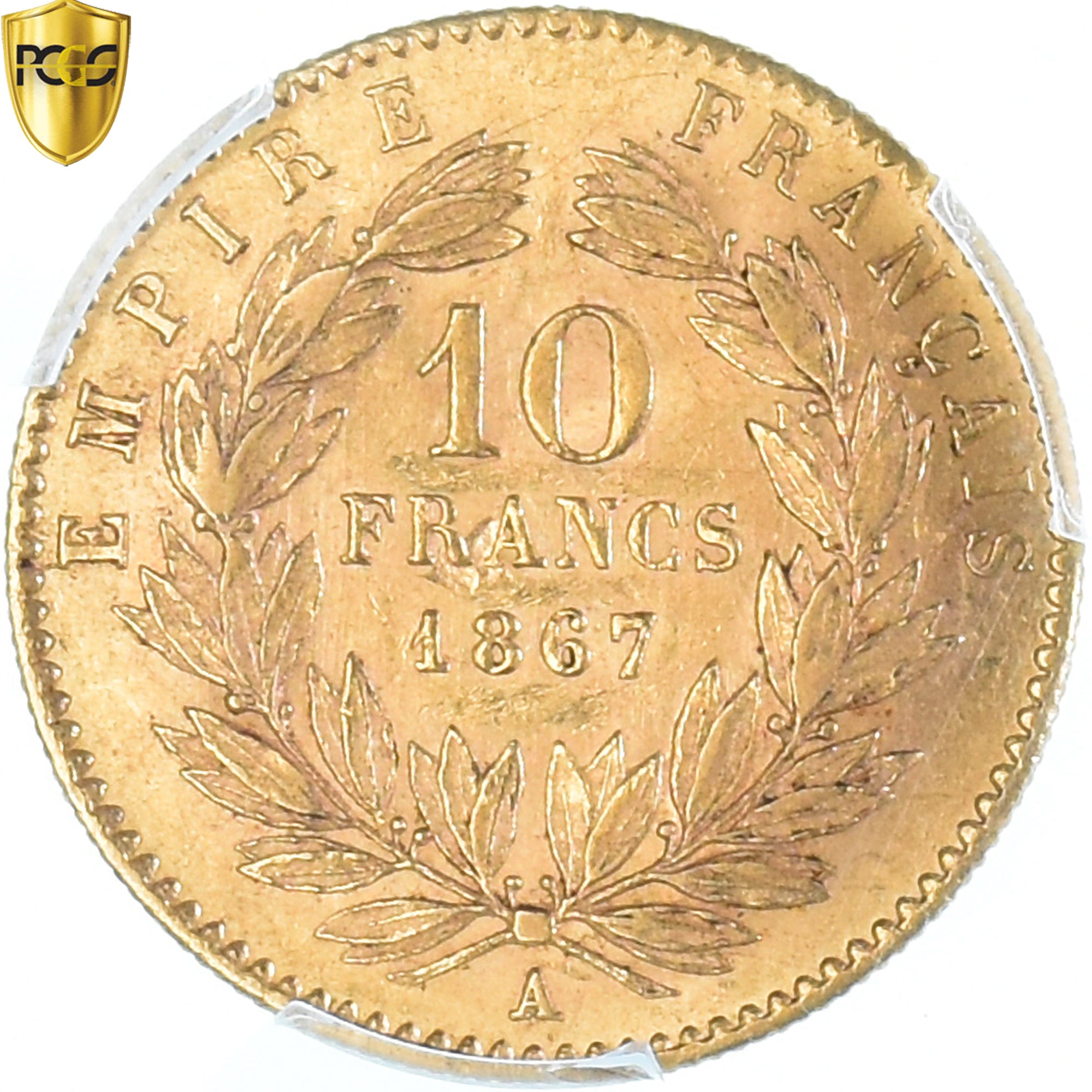 Münze, Frankreich, Napoleon III, 10 Francs, 1867, Paris, PCGS, AU58, VZ, Gold