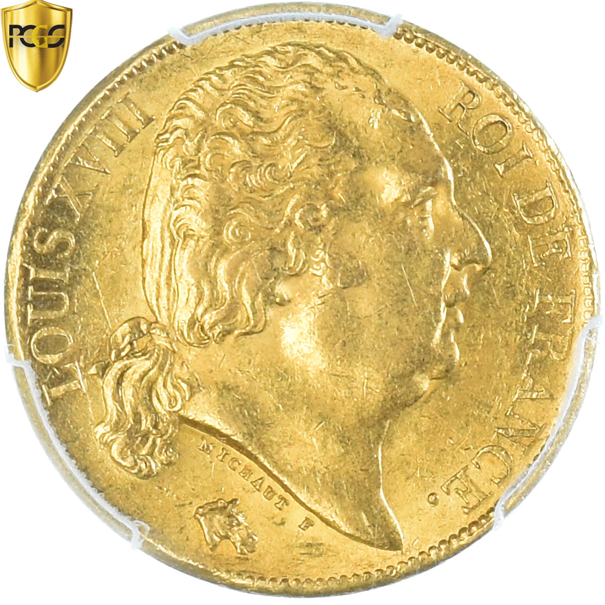 Coin, France, Louis XVIII, 20 Francs, 1819, Paris, PCGS, UNC Details, UNC, Gold