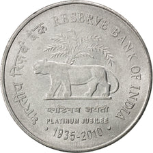Coin, INDIA-REPUBLIC, 2 Rupees, 2010, MS(63), Stainless Steel, KM:386