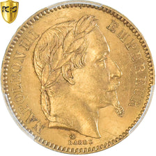 Monnaie, France, Napoleon III, 20 Francs, 1863, Paris, PCGS, MS61, SUP+, Or