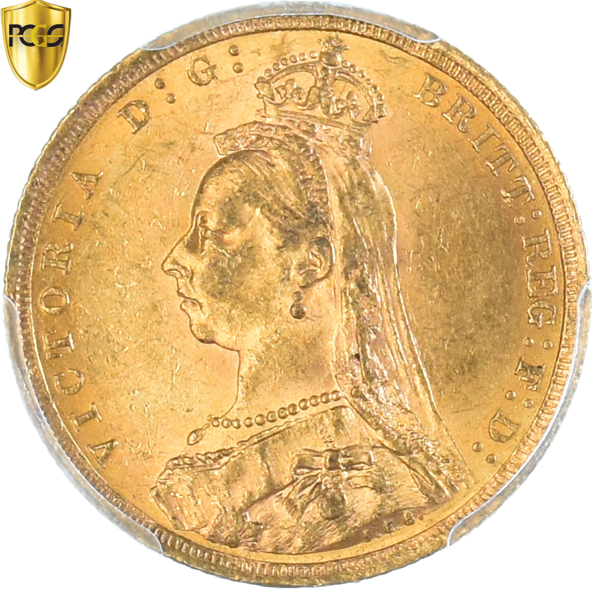 Coin, Australia, Victoria, Sovereign, 1889, Sydney, PCGS, MS60, MS(60-62), Gold