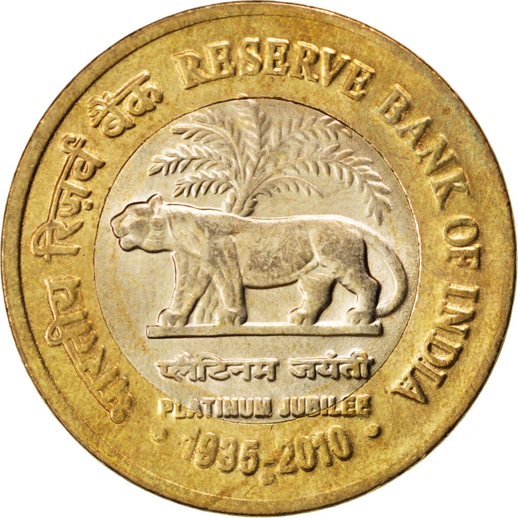 INDIA-REPUBLIC, 10 Rupees, 2010, KM #388, MS(63), Bi-Metallic, 27, 7.99