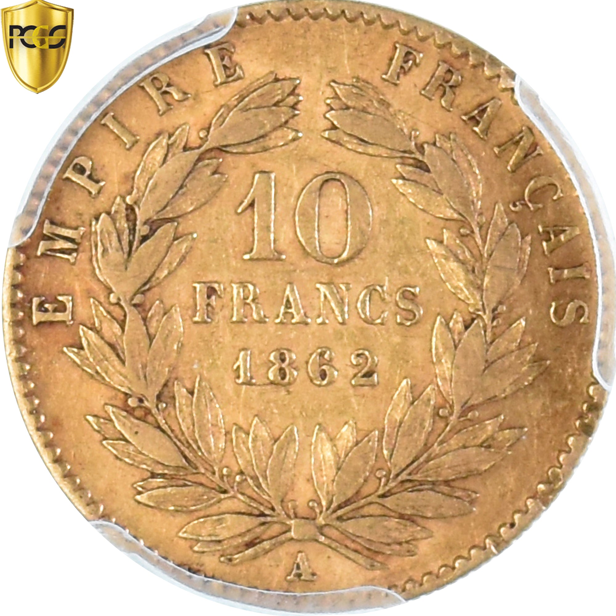 Moneta, Francja, Napoleon III, 10 Francs, 1862, Paris, PCGS, AU53, AU(50-53)