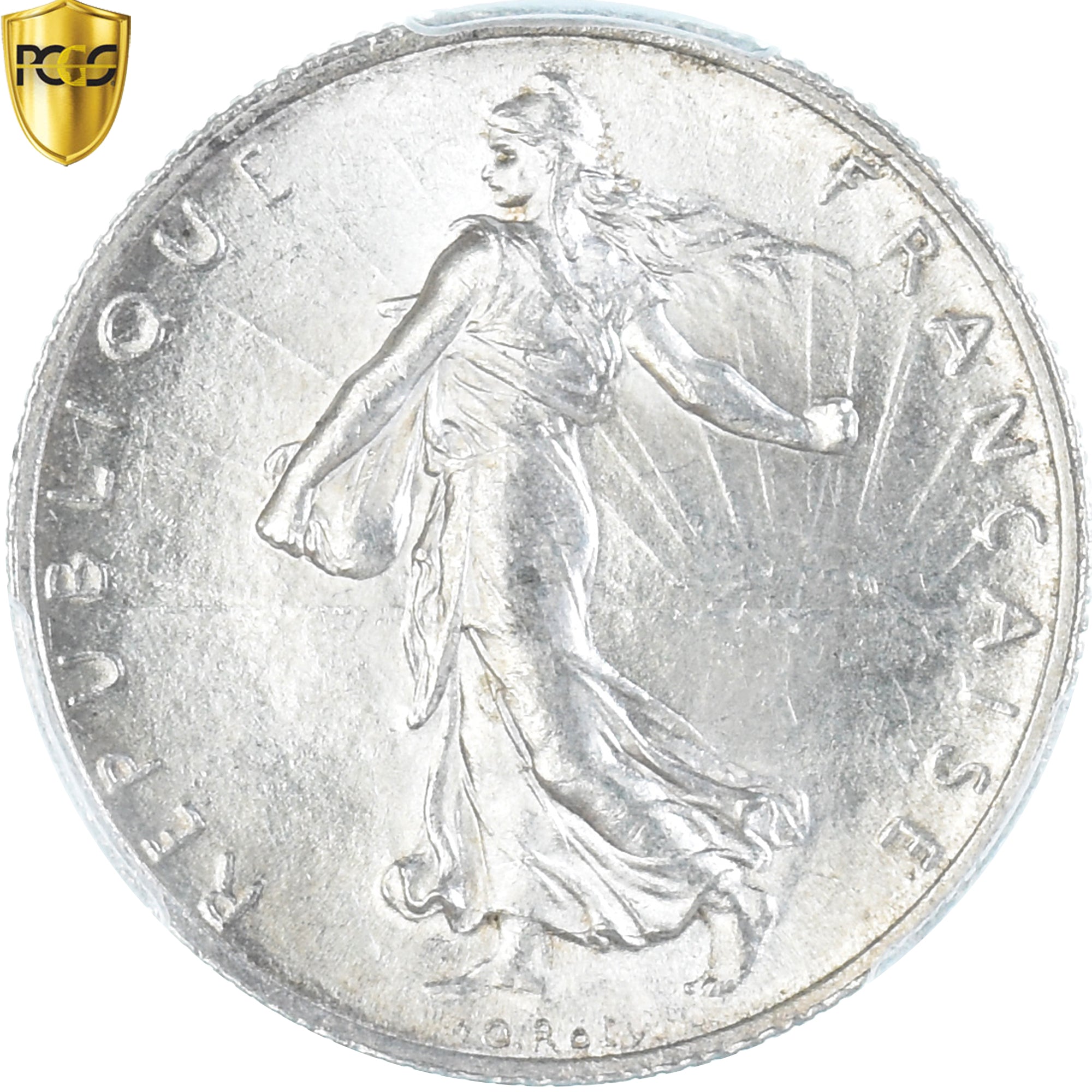 Coin, France, Semeuse, 2 Francs, 1916, Paris, PCGS, MS62, MS(60-62), Silver