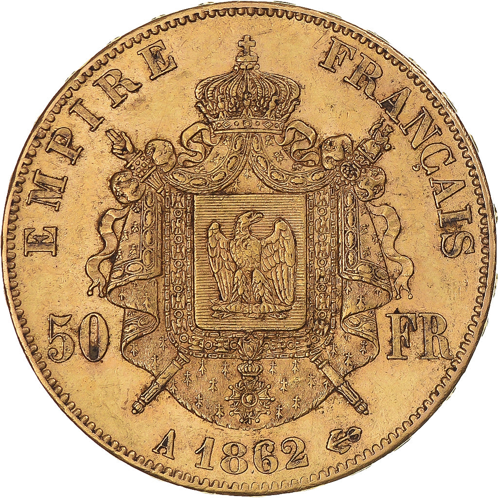 Monnaie, France, Napoleon III, 50 Francs, 1862, Paris, TTB+, Or, Gadoury:1112