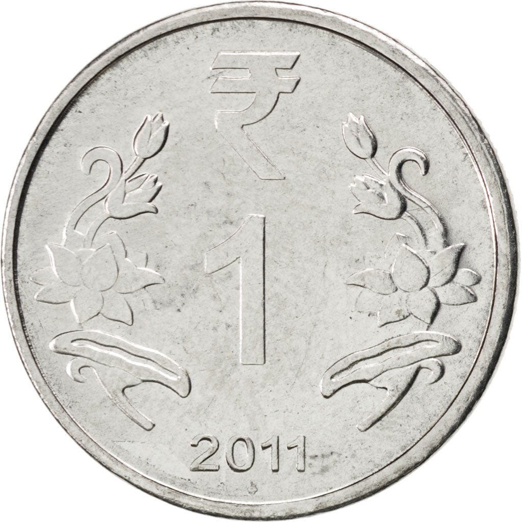 INDIA-REPUBLIC, Rupee, 2011, KM #394, MS(63), Stainless Steel, 22, 3.82