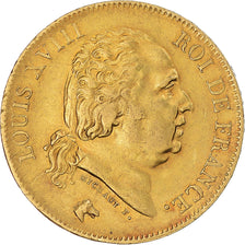 Münze, Frankreich, Louis XVIII, 40 Francs, 1818, Lille, SS+, Gold, KM:713.6, Le