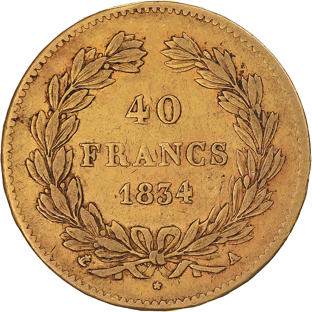 Coin, France, Louis-Philippe, 40 Francs, 1834, Paris, EF(40-45), Gold, KM:747.1