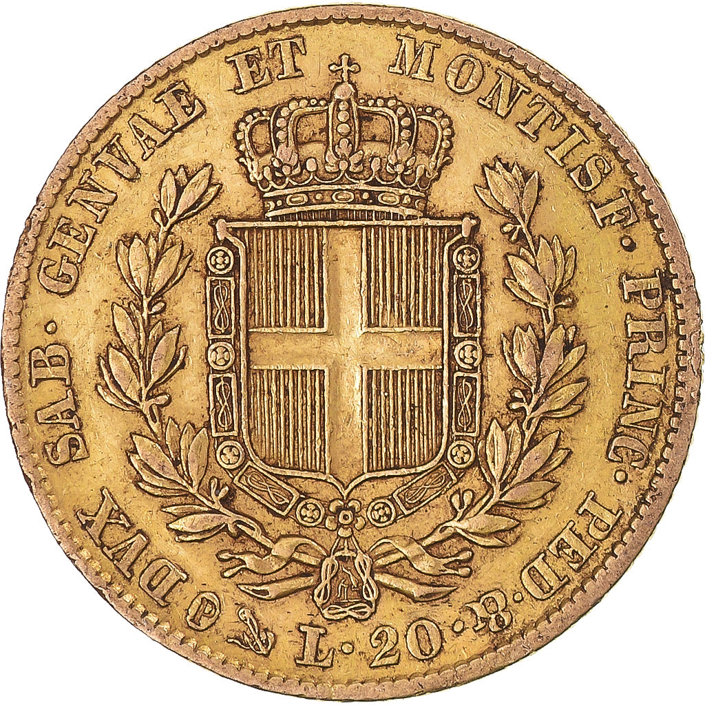 Münze, Italien Staaten, SARDINIA, Carlo Alberto, 20 Lire, 1849, Genoa, SS+