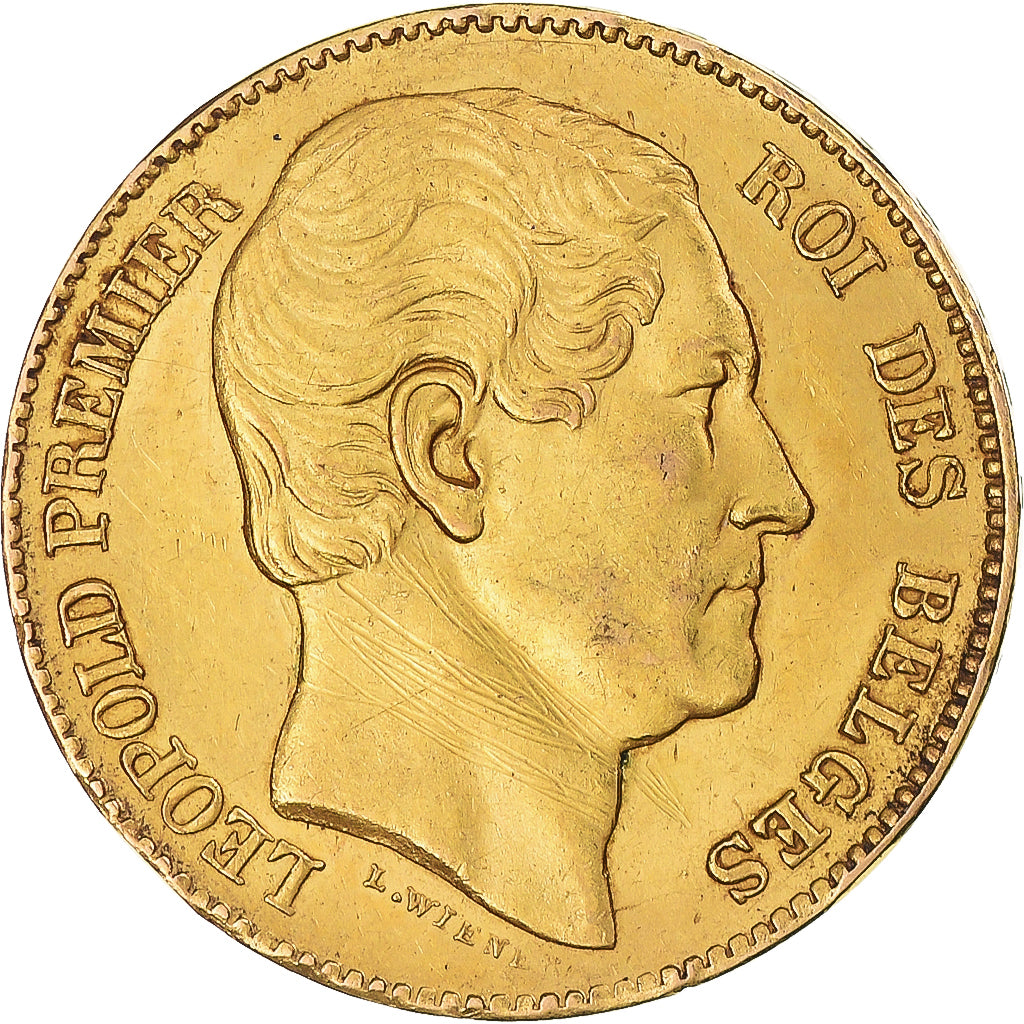 Moneta, Belgia, Leopold I, 20 Francs, 1865, Brussels, AU(55-58), Złoto, KM:23