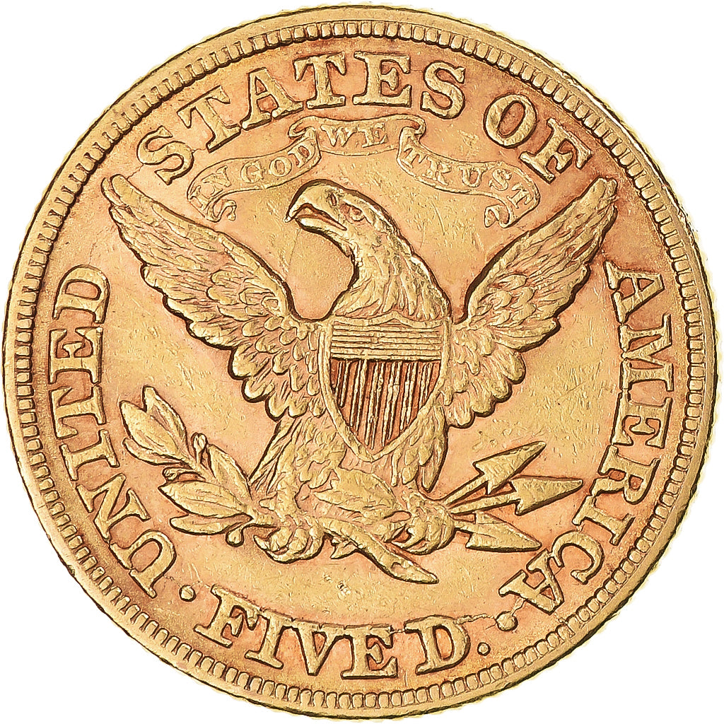 Coin, United States, Coronet Head, $5, Half Eagle, 1880, Philadelphia